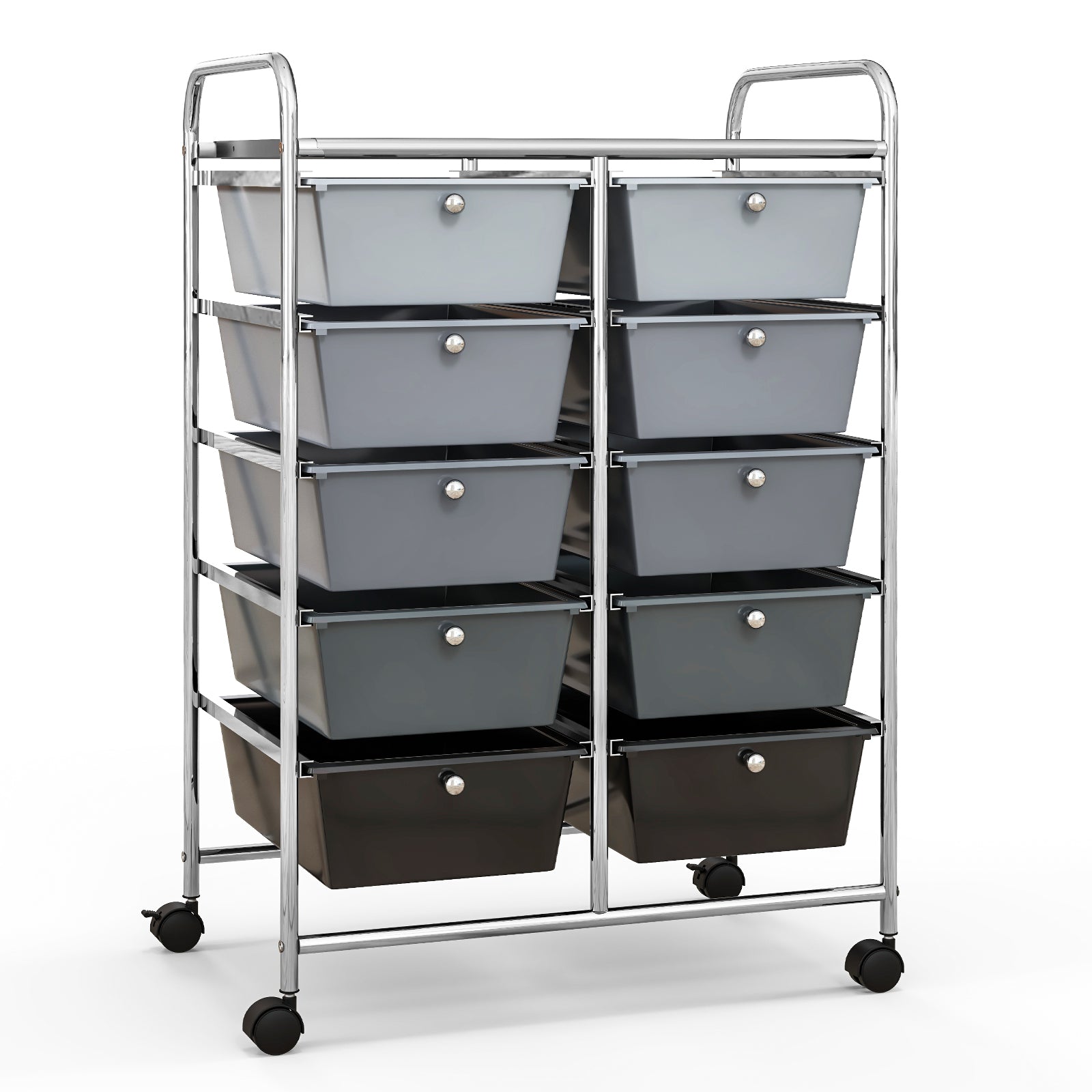 10-Drawer Rolling Storage Cart, Gray File Cabinets Gray at Gallery Canada