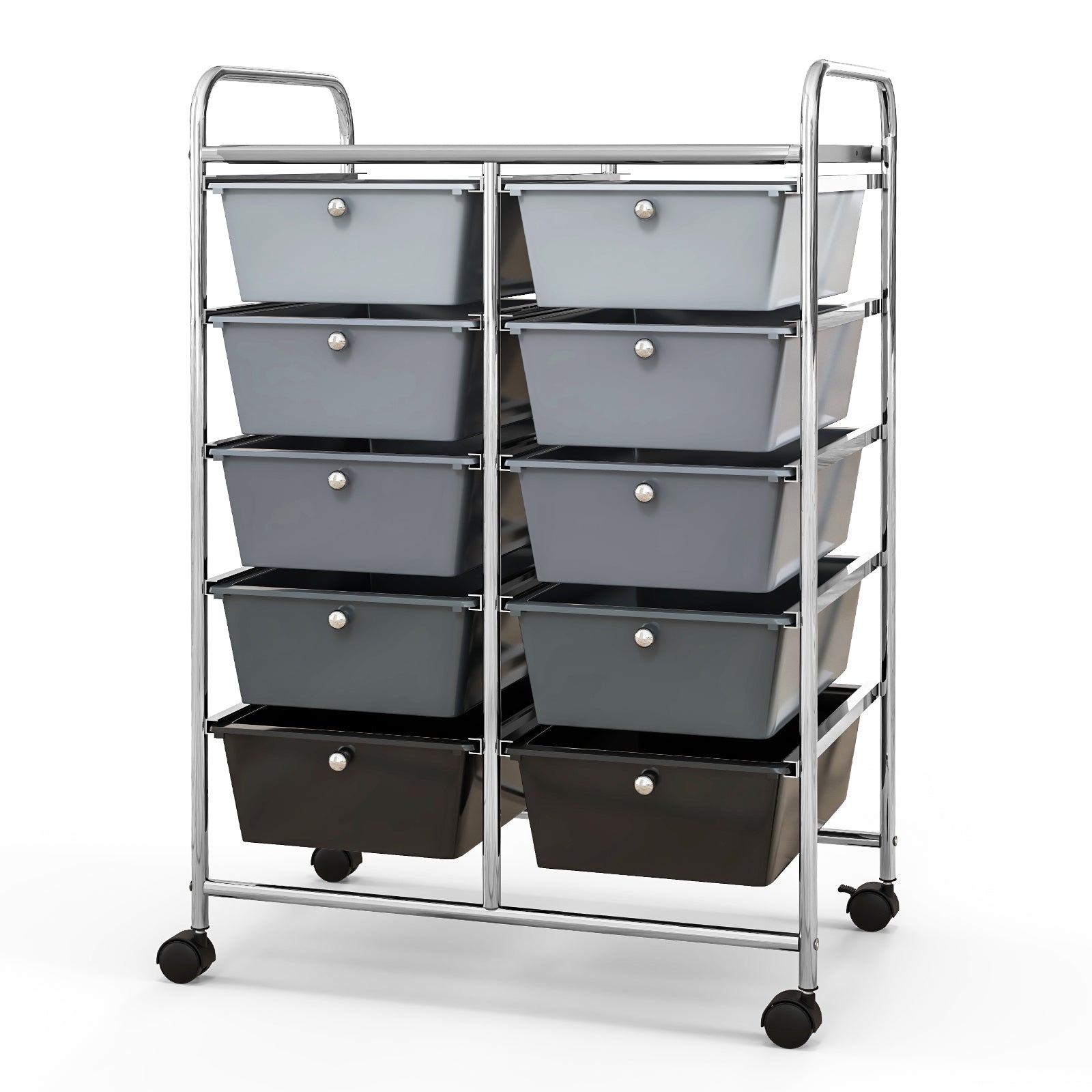 10-Drawer Rolling Storage Cart, Gray File Cabinets at Gallery Canada