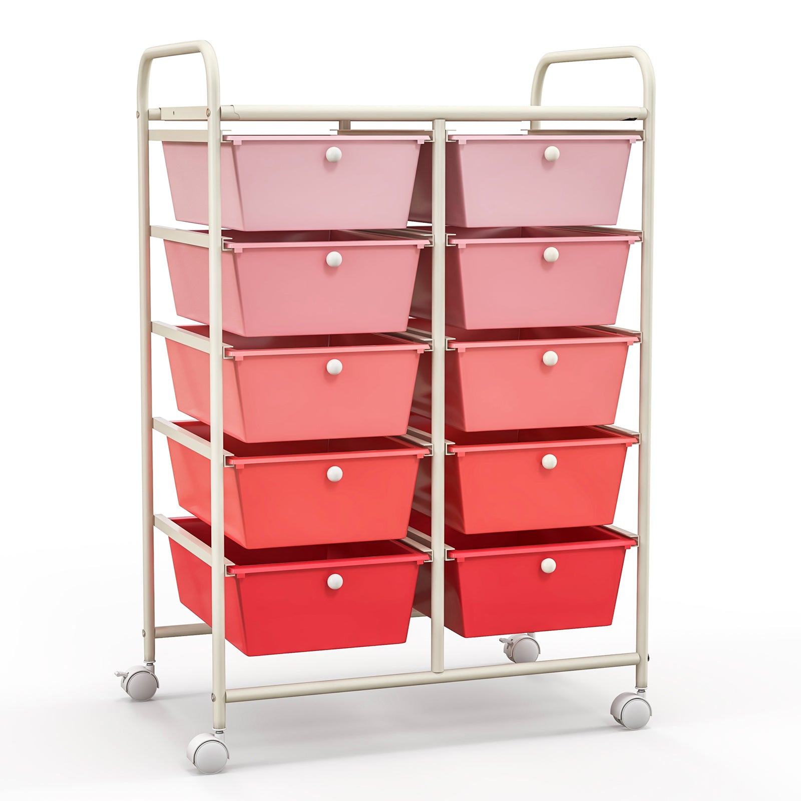 10-Drawer Rolling Storage Cart, Gradient Pink File Cabinets at Gallery Canada