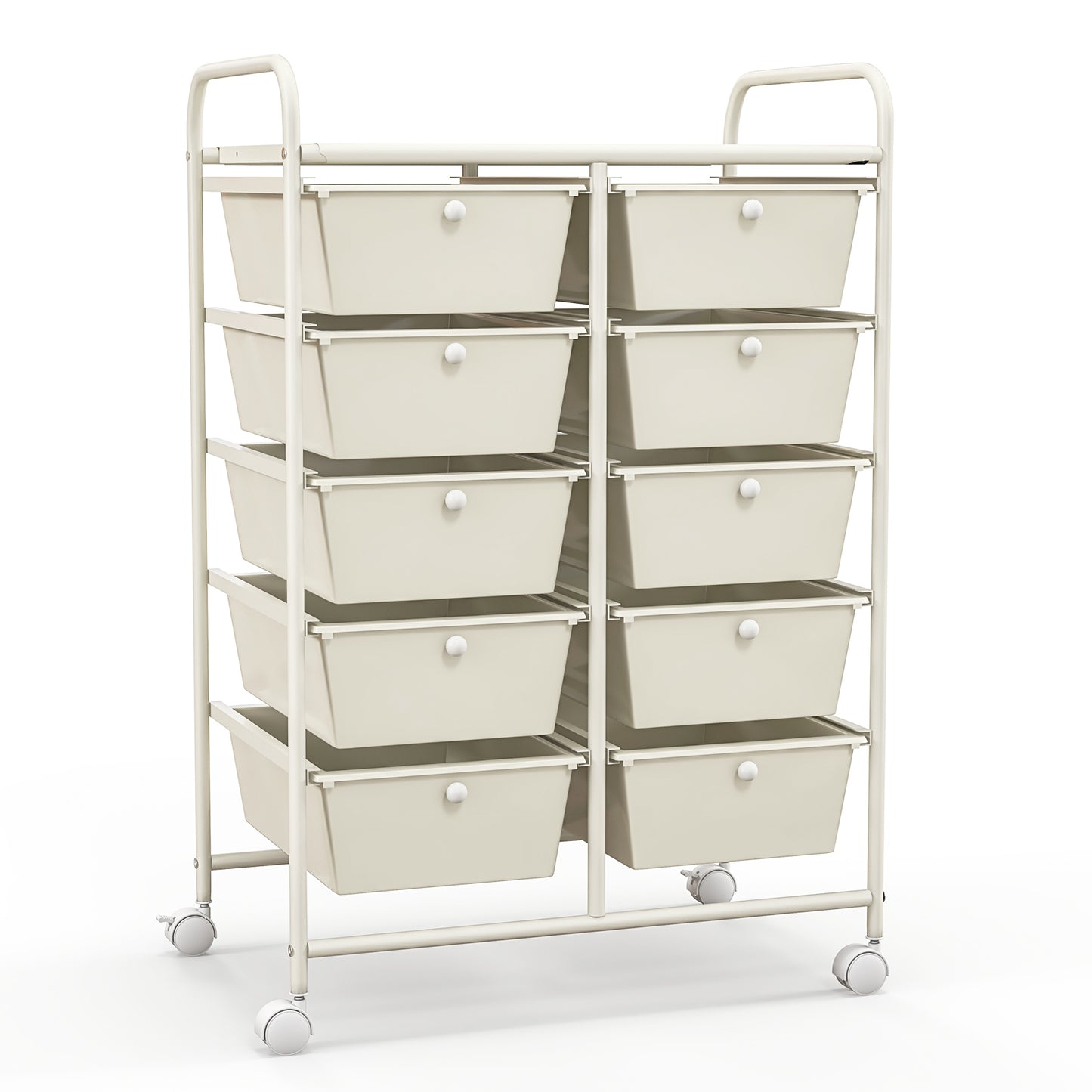 10-Drawer Rolling Storage Cart, White File Cabinets White at Gallery Canada