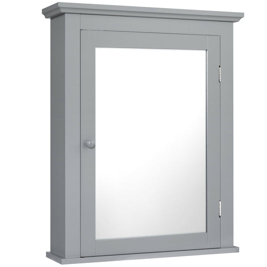 Bathroom Mirror Cabinet Wall Mounted Adjustable Shelf Medicine Storage, Gray Wall Cabinets Gray at Gallery Canada