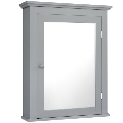 Wall Mounted Medicine Cabinet, Adjustable Shelf, Gray