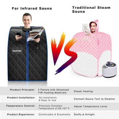 Portable Personal Far Infrared Sauna with Heating Foot Pad and Chair, Black Spa & Salon at Gallery Canada