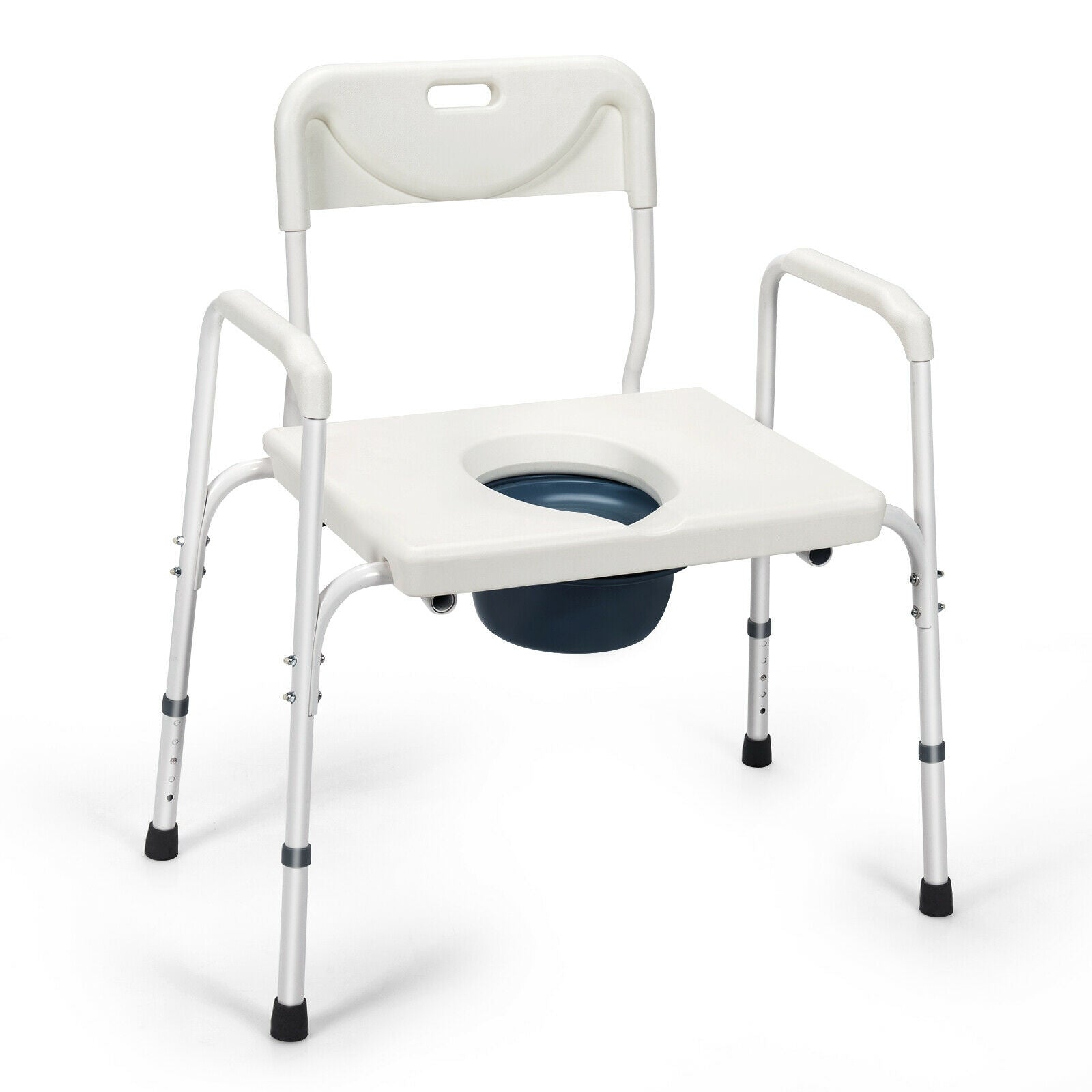 3-In-1 Bedside Commode, Portable Toilet, Adjustable Height, White Bath Safety at Gallery Canada