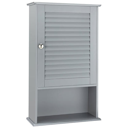 Bathroom Wall Mount Storage Cabinet Single Door with Height Adjustable Shelf, Gray Wall Cabinets Gray at Gallery Canada