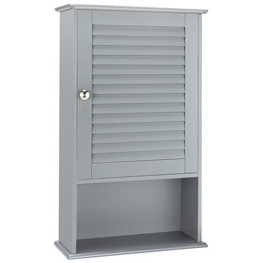 Bathroom Wall Mount Storage Cabinet Single Door with Height Adjustable Shelf, Gray Wall Cabinets Gray at Gallery Canada