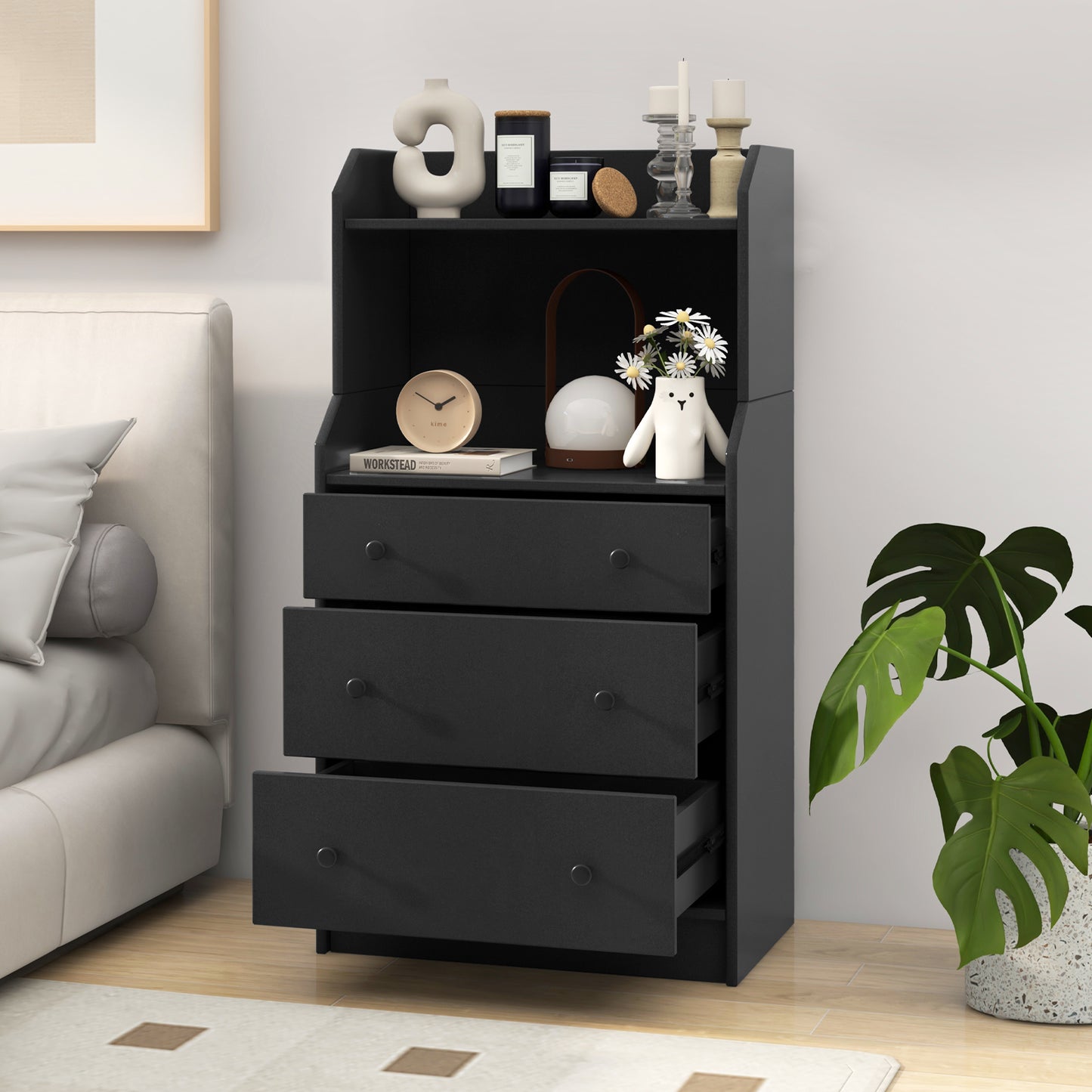 Modern Storage Dresser with Anti-toppling Device, Black Dressers & Chests at Gallery Canada