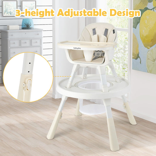 6-in-1 Baby High Chair Infant Activity Center with Height Adjustment, Beige - Gallery Canada