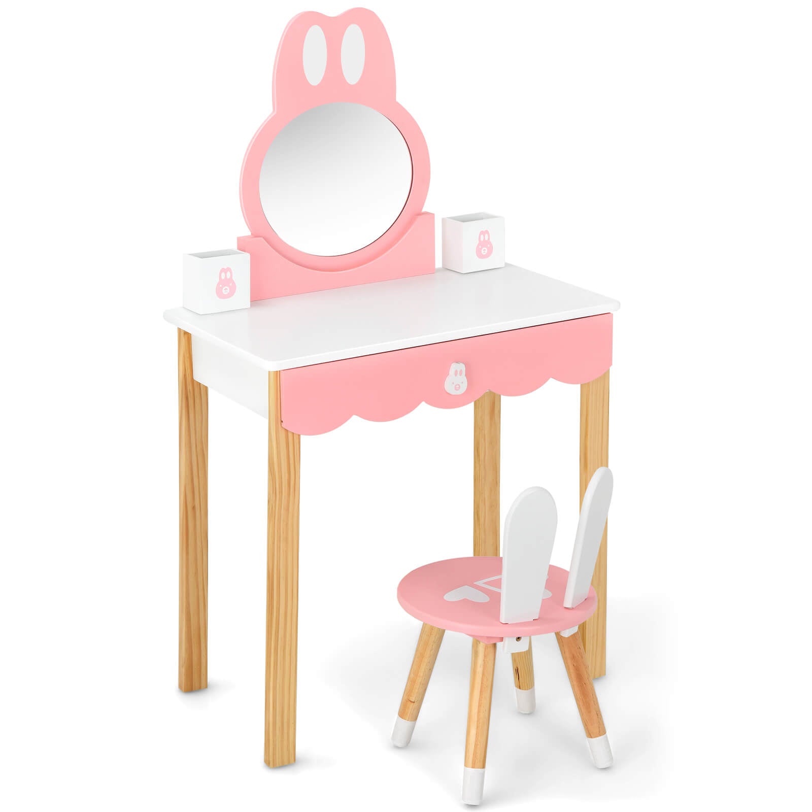 Kids Vanity Set With Mirror, Drawer, White Kids Vanities White at Gallery Canada