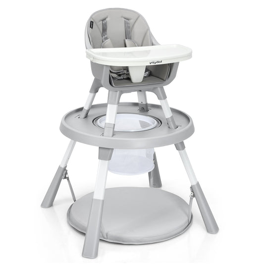 6-in-1 Baby High Chair Infant Activity Center with Height Adjustment, Gray at Gallery Canada