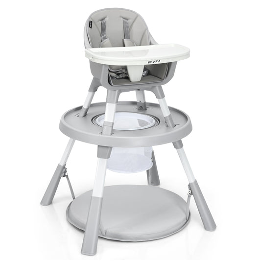 6-in-1 Baby High Chair Infant Activity Center with Height Adjustment, Gray High Chairs Gray at Gallery Canada