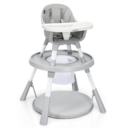 6-in-1 Baby High Chair Infant Activity Center with Height Adjustment, Gray High Chairs at Gallery Canada