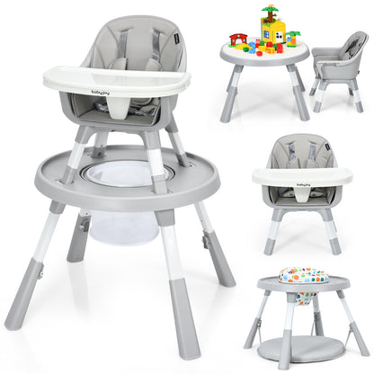 6-in-1 Baby High Chair Infant Activity Center with Height Adjustment, Gray High Chairs at Gallery Canada