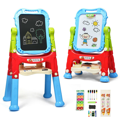 Kids Art Easel, Magnetic Double Sided Board, Blue