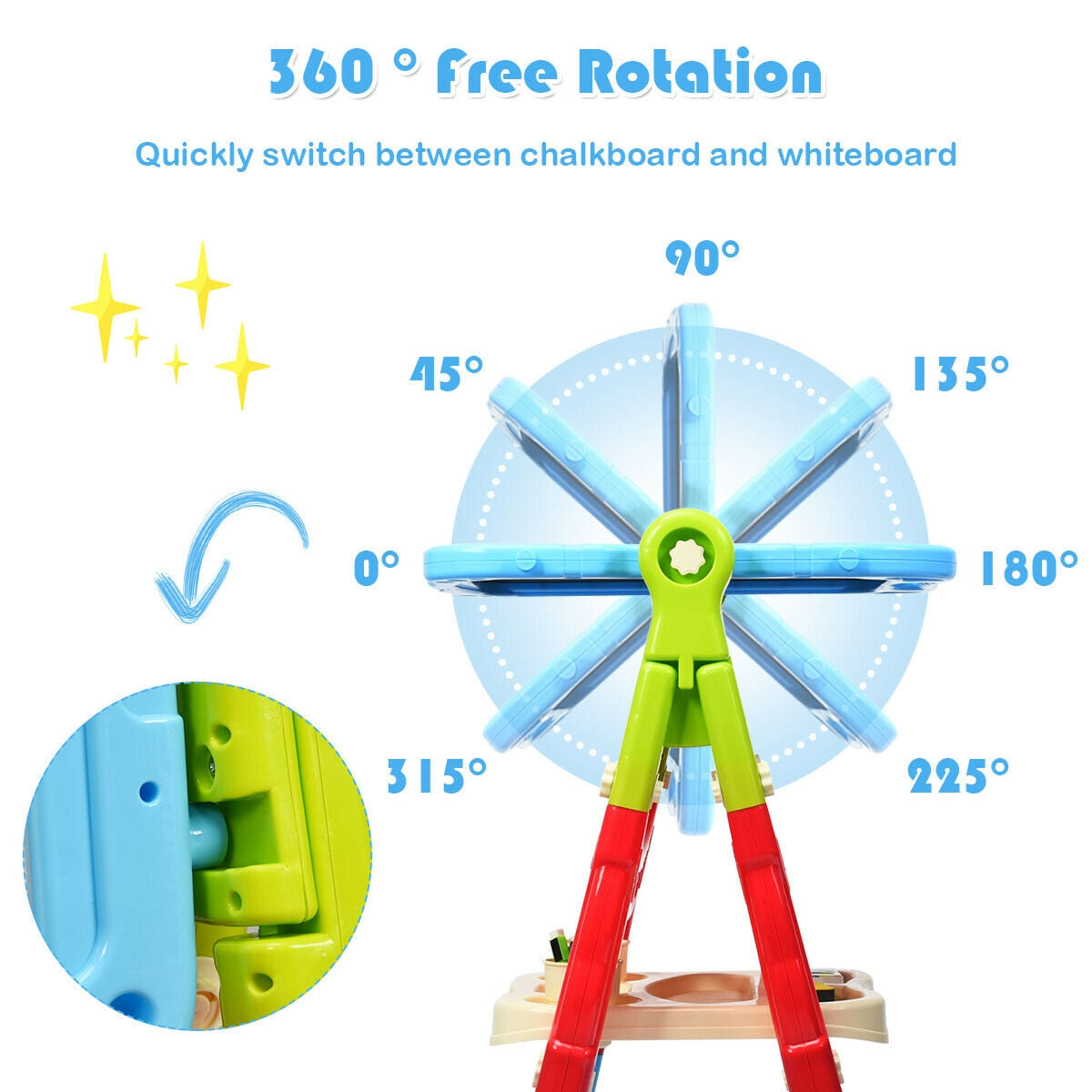 Height Adjustable Kids Art Easel Magnetic Double Sided Board, Blue Art Easels at Gallery Canada