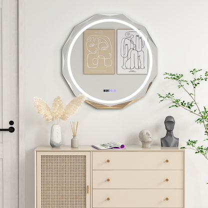 Defogging LED Bathroom Mirror with Stepless 3 Colors Temperature, White Wall Mirrors at Gallery Canada