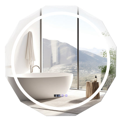 Defogging LED Bathroom Mirror with Stepless 3 Colors Temperature, White Wall Mirrors White at Gallery Canada