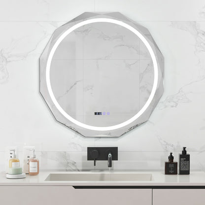 Defogging LED Bathroom Mirror with Stepless 3 Colors Temperature, White Wall Mirrors at Gallery Canada