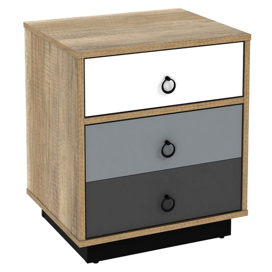Nightstand with Drawer and Storage Cabinet Wooden Sofa Side Table End Table, Brown at Gallery Canada