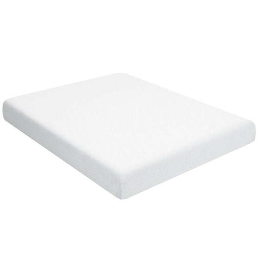 8 Inch Foam Medium Firm Mattress with Jacquard Cover-King Size, White at Gallery Canada