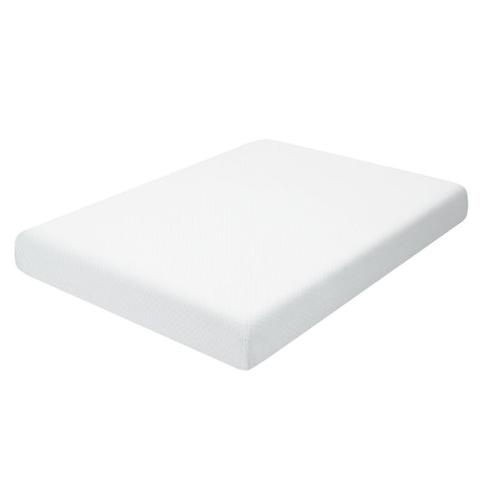 8 Inch Foam Medium Firm Mattress with Jacquard Cover-Queen Size, White at Gallery Canada