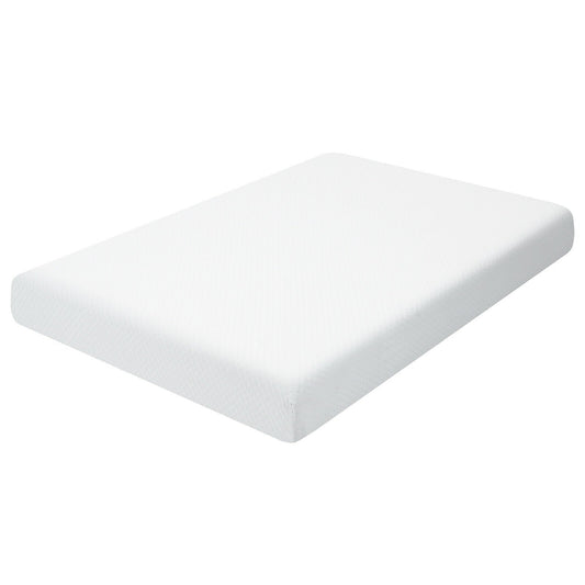 8 Inch Foam Medium Firm Mattress with Jacquard Cover-Twin Size, White at Gallery Canada