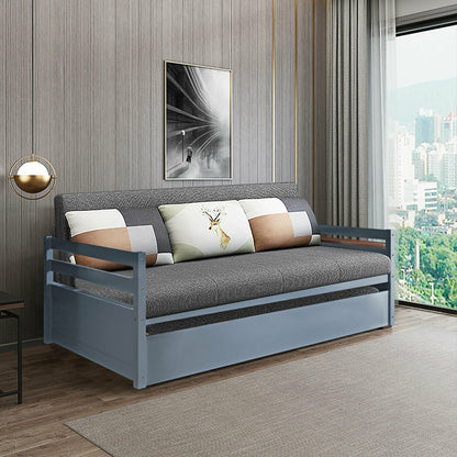 Twin Size Trundle Platform Bed Frame with Wooden Slat Support, Gray Trundle Bed Frame at Gallery Canada