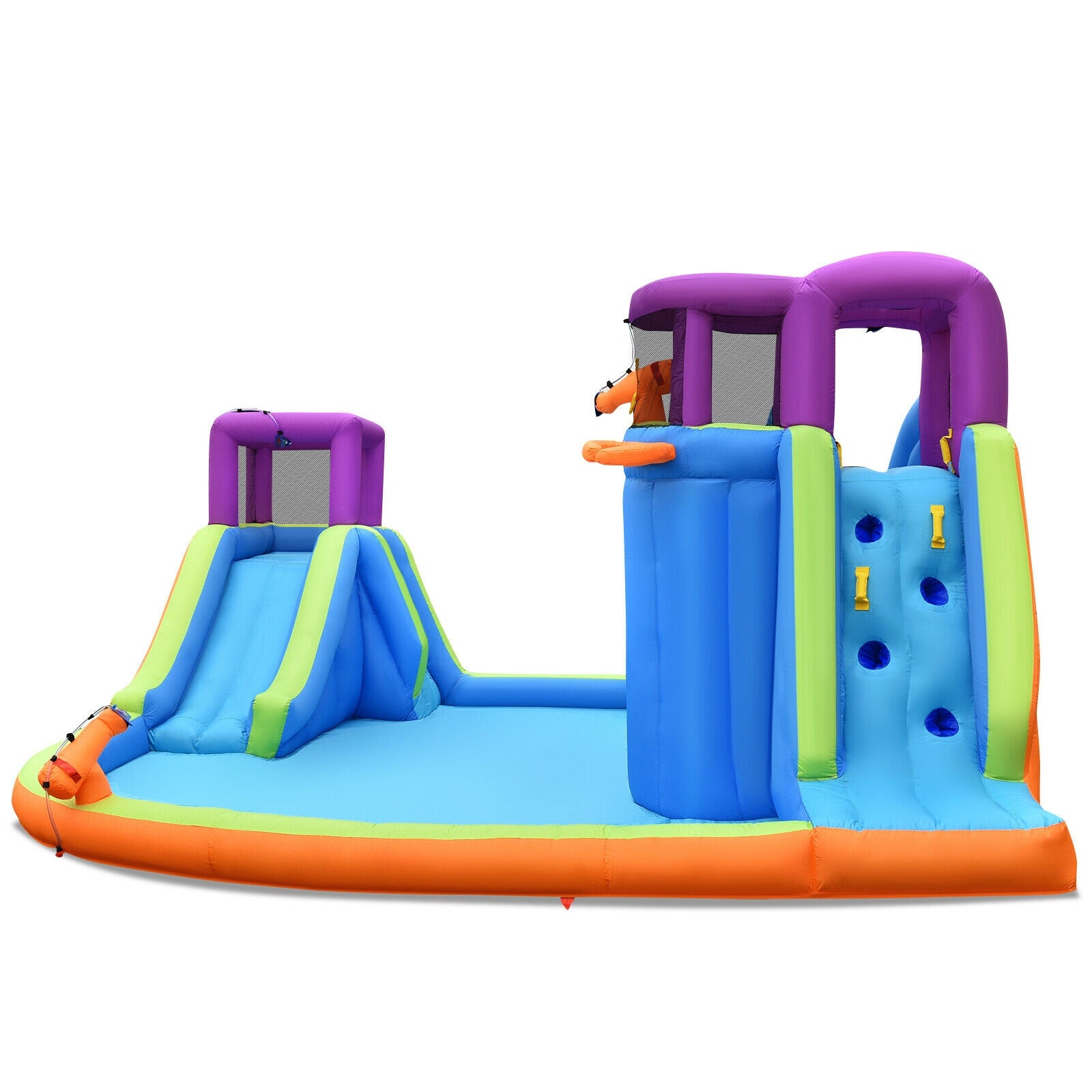 6-in-1 Inflatable Dual Water Slide Bounce House Without Blower Bounce House at Gallery Canada