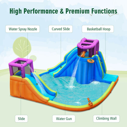 6-in-1 Inflatable Dual Water Slide Bounce House Without Blower Bounce House at Gallery Canada