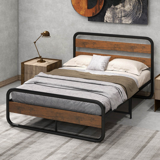 Arc Platform Bed with Headboard and Footboard-Full Size, Black - Gallery Canada