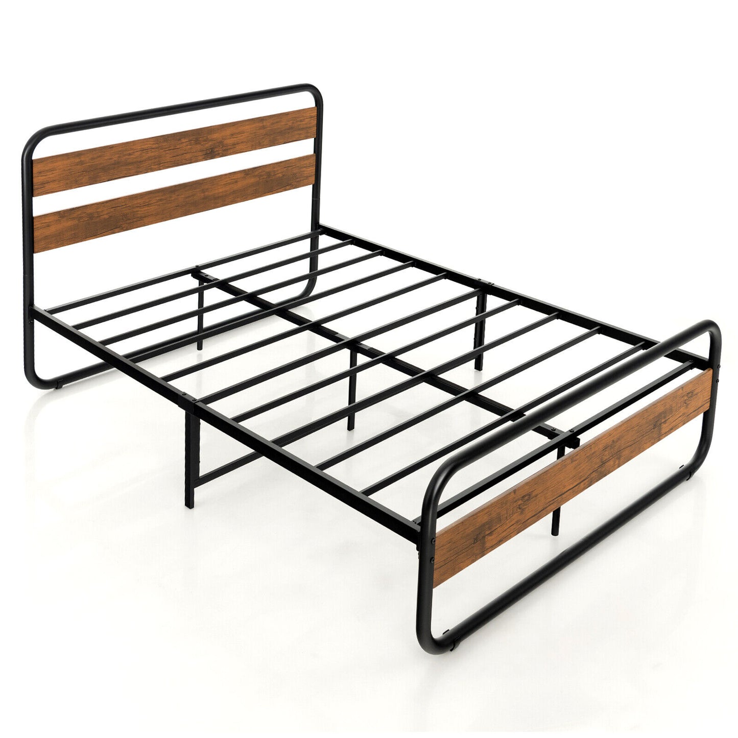 Arc Platform Bed with Headboard and Footboard-Full Size, Black Simple Bed Frame at Gallery Canada