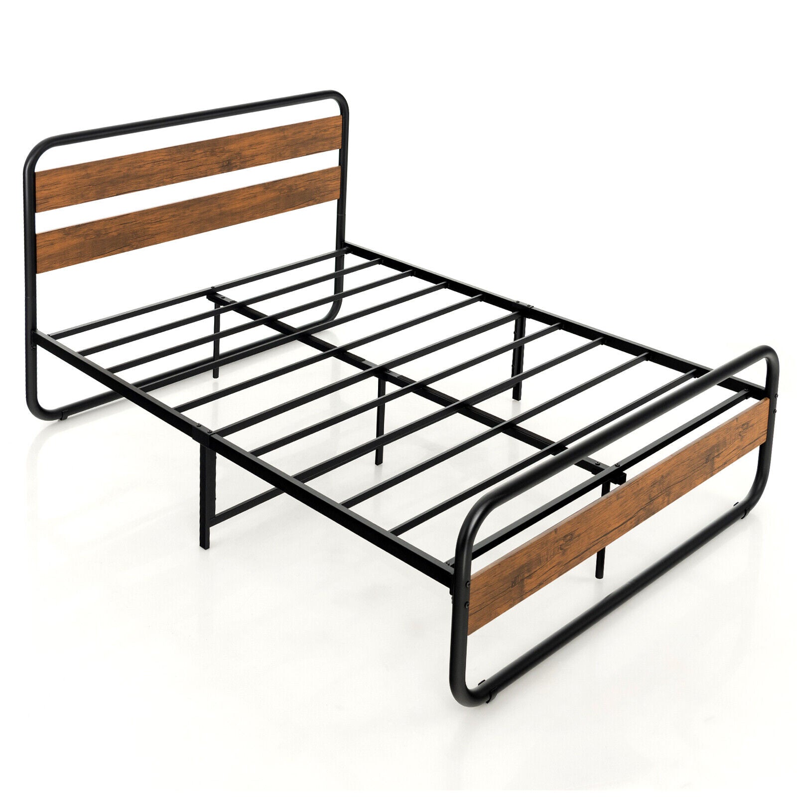 Arc Platform Bed With Headboard, Footboard, Full Size, Black Simple Bed Frame at Gallery Canada