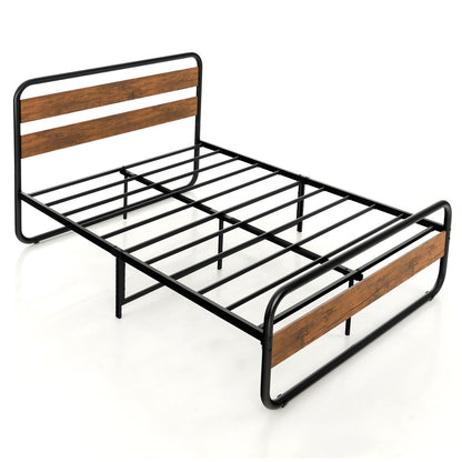 Arc Platform Bed With Headboard, Footboard, Full Size, Black Simple Bed Frame at Gallery Canada