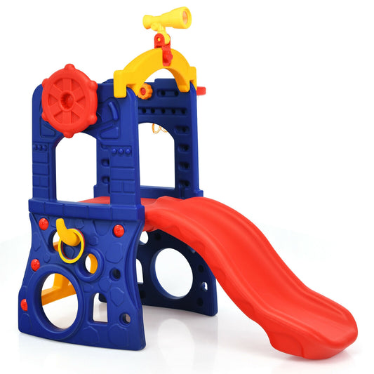 6-In-1 Kids Slide With Basketball Hoop, Ring Toss, Multicolor Climbers & Slides Multicolor at Gallery Canada