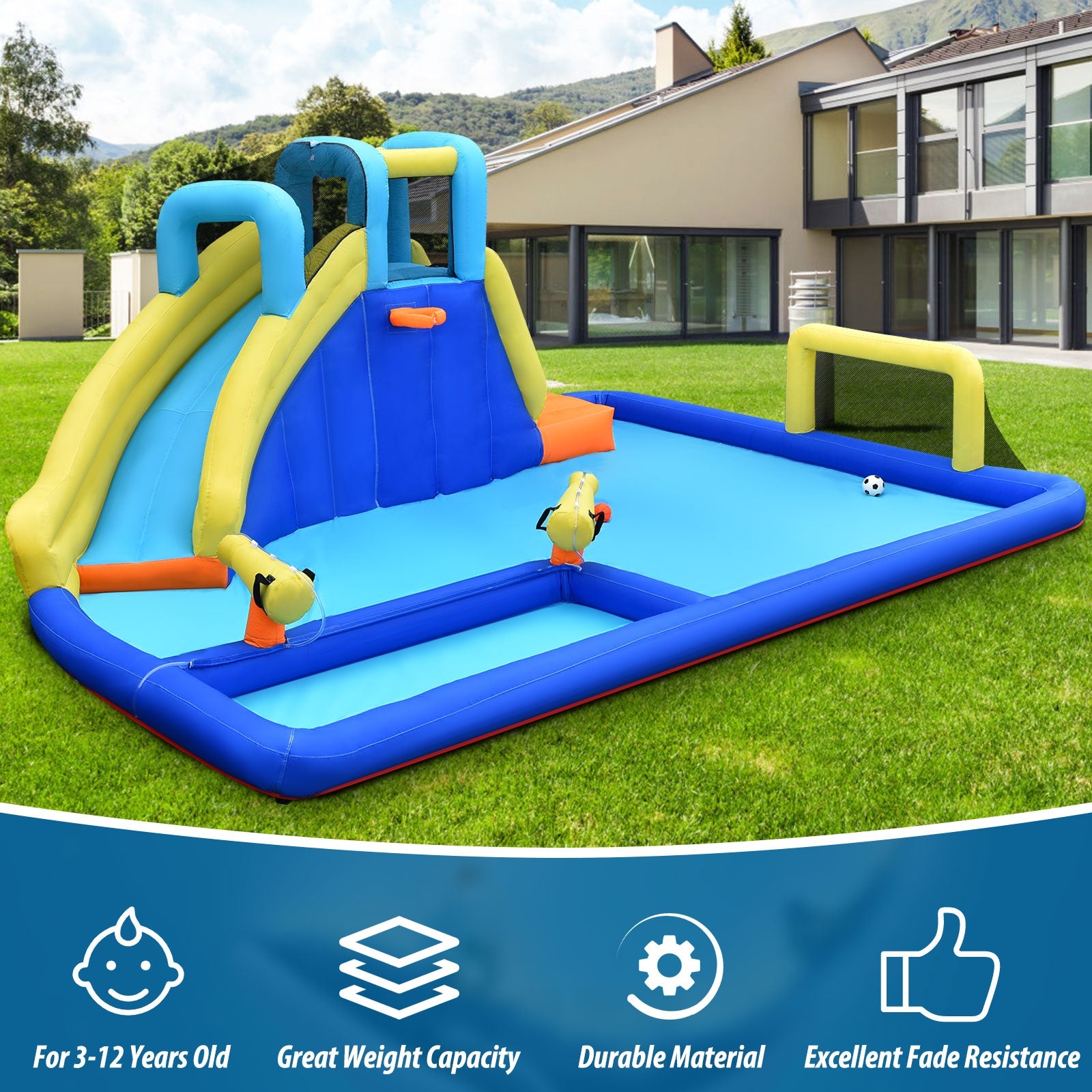 6-in-1 Inflatable Water Slide Jumping House without Blower Bounce House at Gallery Canada