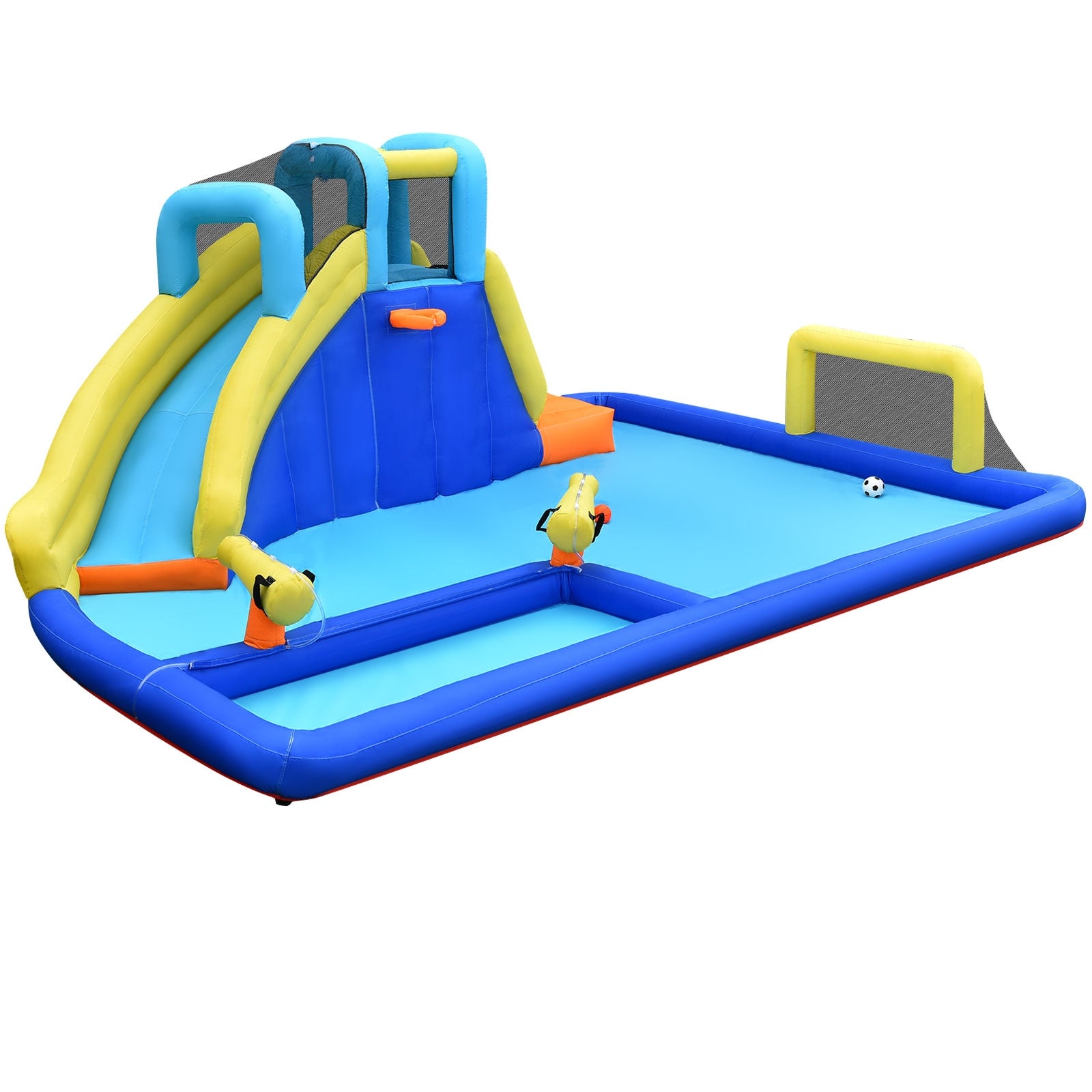 6-in-1 Inflatable Water Slide Jumping House without Blower Bounce House Blue, yellow at Gallery Canada