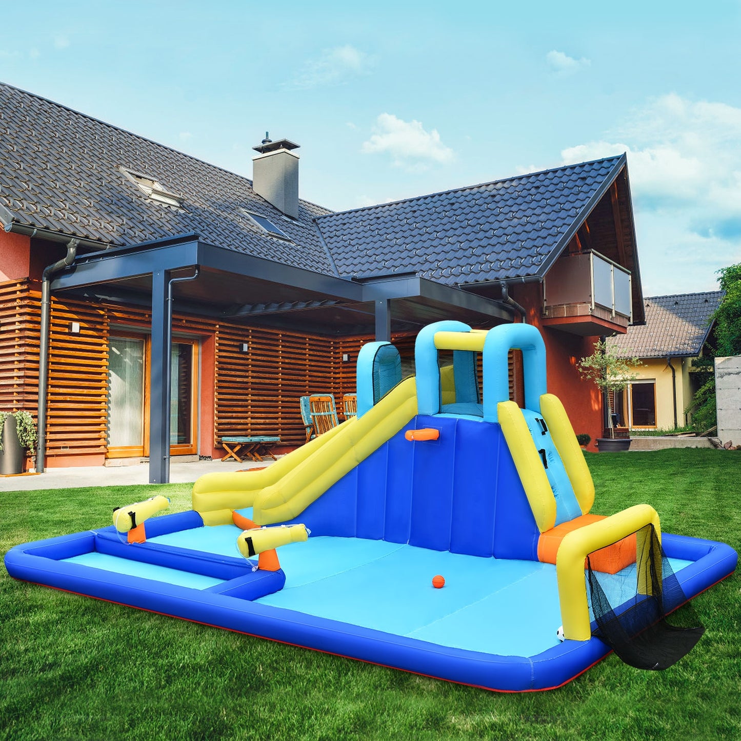 6-in-1 Inflatable Water Slide Jumping House without Blower Bounce House at Gallery Canada