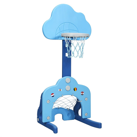 3-in-1 Kids Basketball Hoop Set with Balls, Blue at Gallery Canada