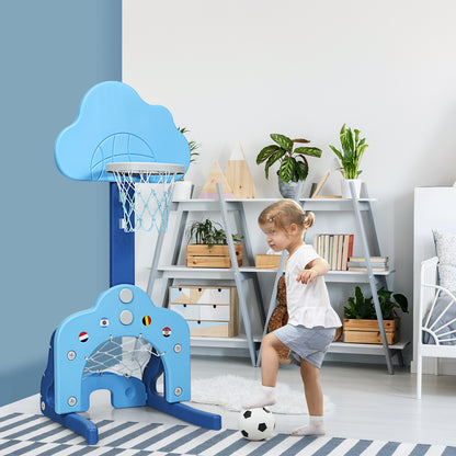 3-in-1 Kids Basketball Hoop Set with Balls, Blue Toy Sports at Gallery Canada