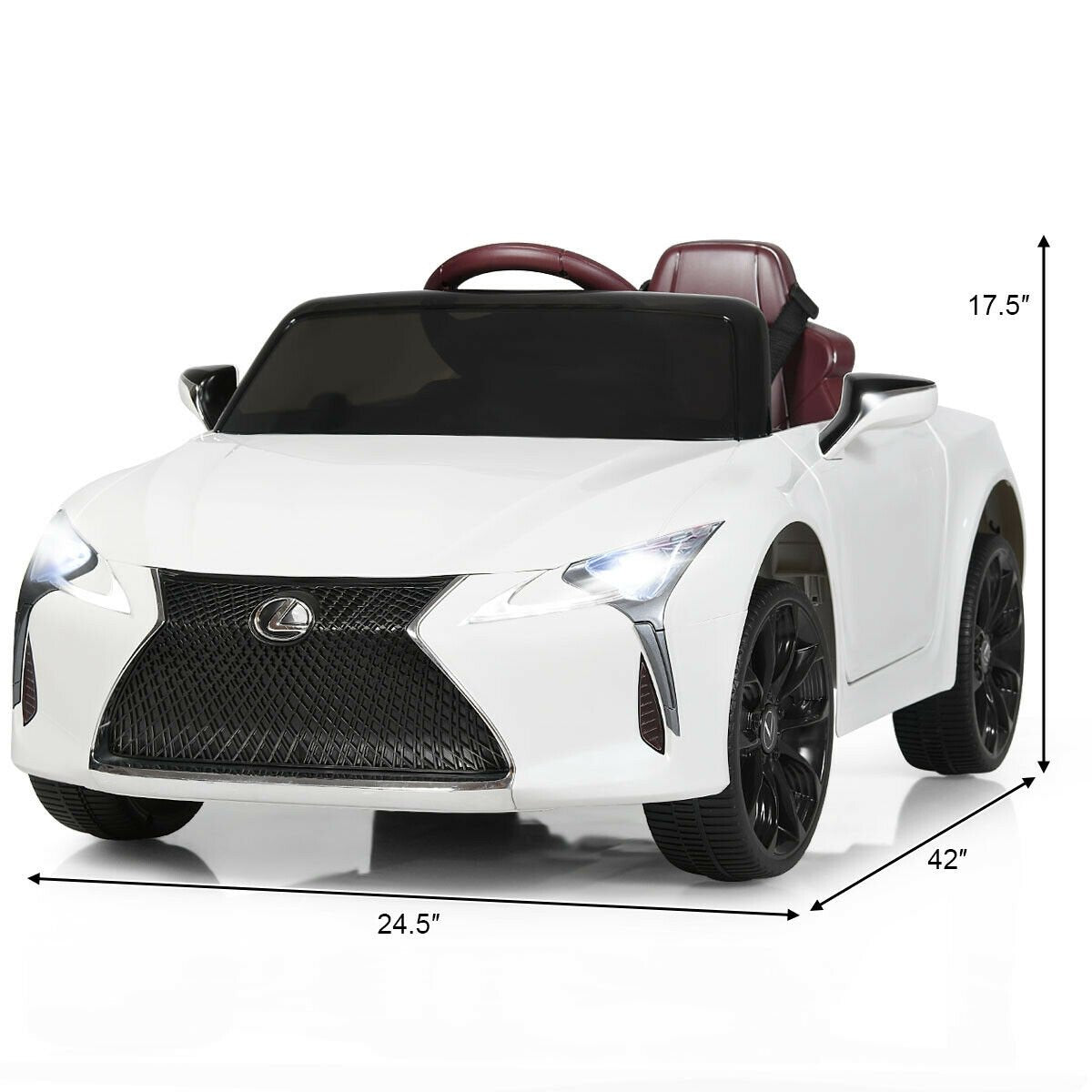 Lexus LC500 Licensed Kids 12V Ride Remote Control Electric Vehicle, White - Gallery Canada