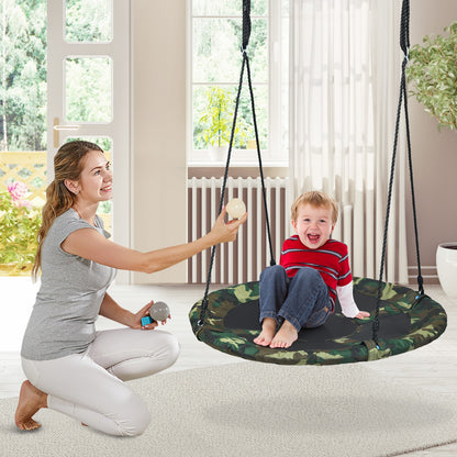40 Inch Flying Saucer Tree Swing Outdoor Play Set with Adjustable Ropes Gift for Kids, Green Swing & Playsets at Gallery Canada