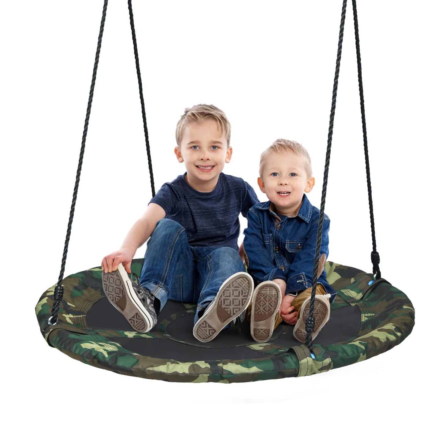 40 Inch Flying Saucer Tree Swing Outdoor Play Set with Adjustable Ropes Gift for Kids, Green Swing & Playsets at Gallery Canada