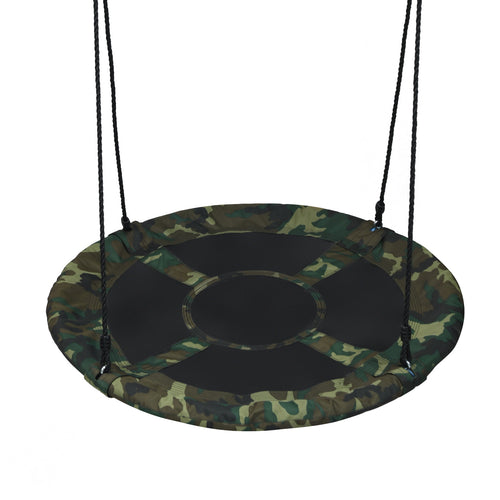 40 Inch Flying Saucer Tree Swing, Adjustable Ropes, Green