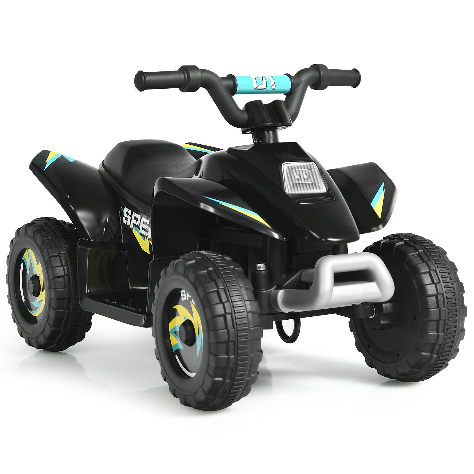 6V Kids Electric ATV 4 Wheels Ride-On Toy, Black Powered Ride On Toys Black at Gallery Canada