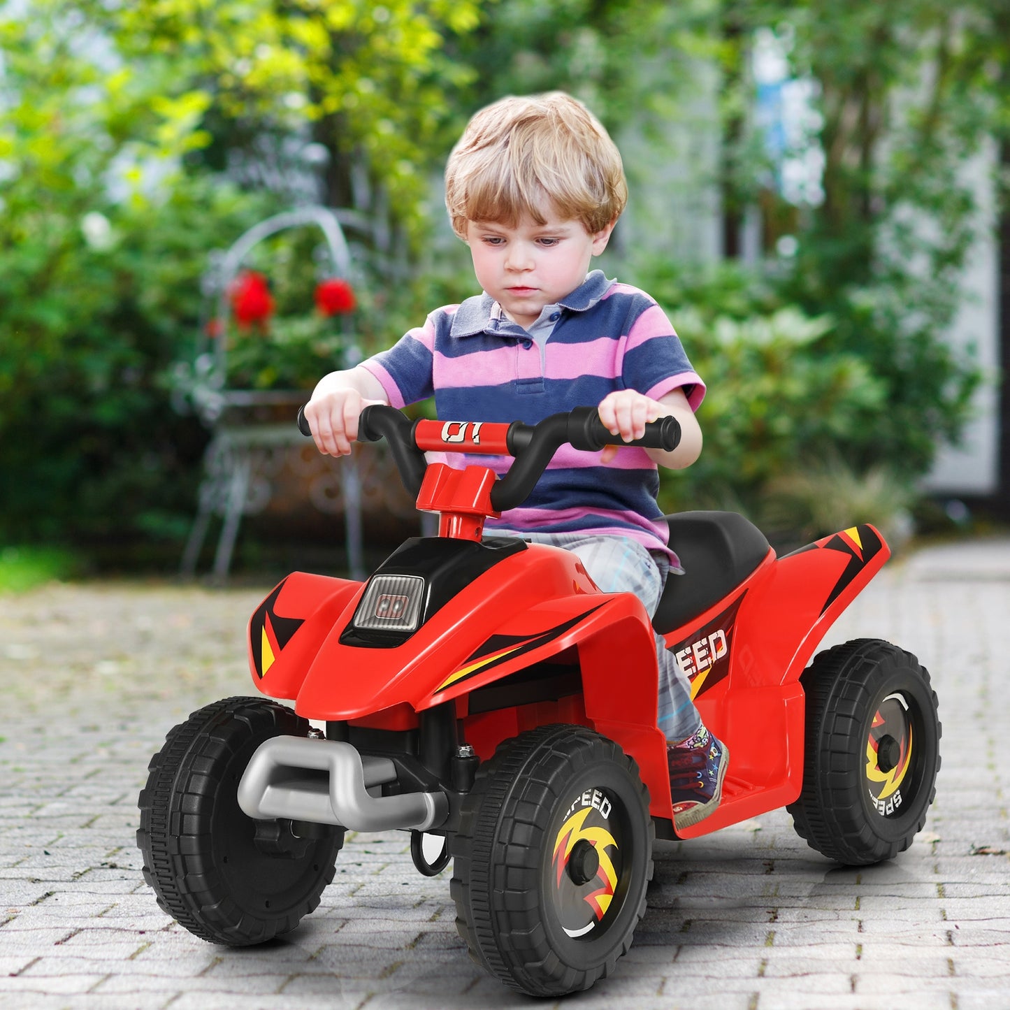 6V Kids Electric ATV 4 Wheels Ride-On Toy , Red Powered Ride On Toys at Gallery Canada