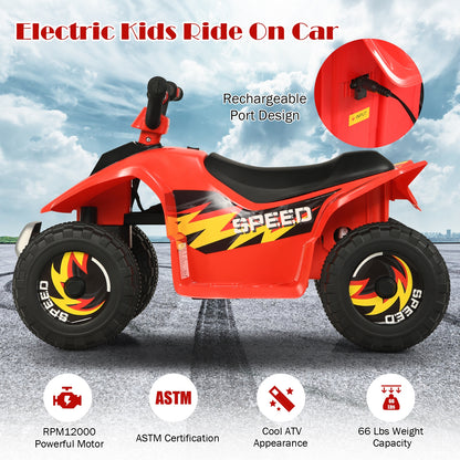 6V Kids Electric ATV 4 Wheels Ride-On Toy , Red Powered Ride On Toys at Gallery Canada