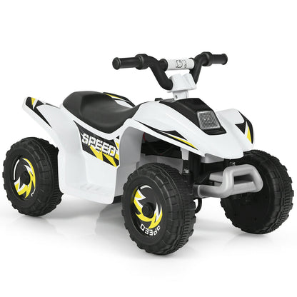 6V Kids Electric ATV 4 Wheels Ride-On Toy , White Powered Ride On Toys White at Gallery Canada