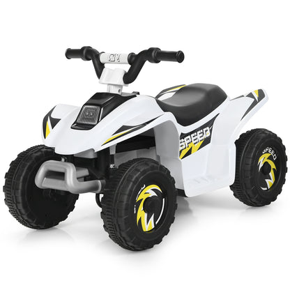 6V Kids Electric ATV 4 Wheels Ride-On Toy , White Powered Ride On Toys at Gallery Canada