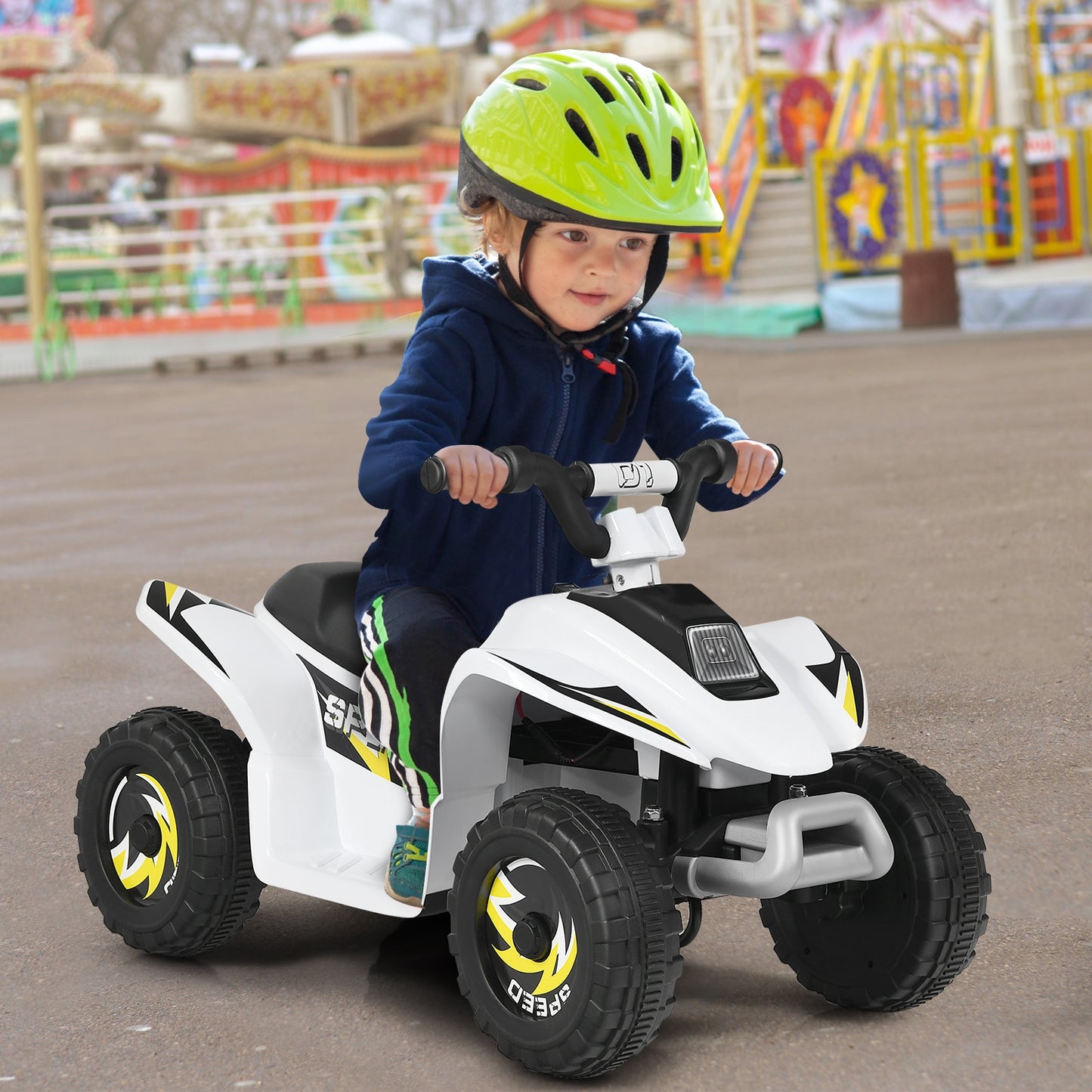 6V Kids Electric ATV 4 Wheels Ride-On Toy , White Powered Ride On Toys at Gallery Canada