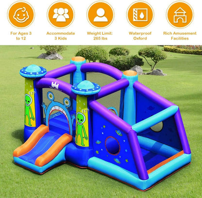 Inflatable Alien Style Kids Bouncy Castle with 480W Air Blower, Multicolor - Gallery Canada